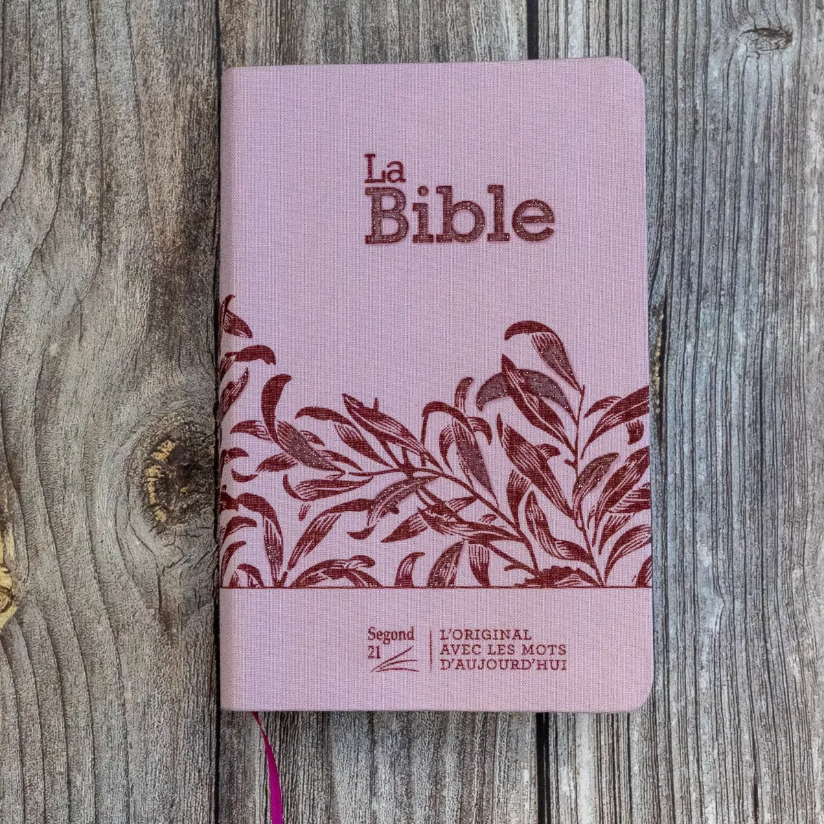 Bible Segond 21 compacte (Premium Style) - couverture souple, toile rose avec paillettes