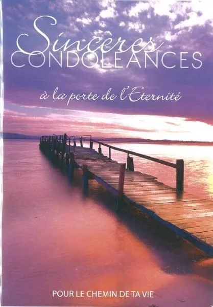 Sincères condoléances à la porte de l'Eternité - Livret et enveloppe