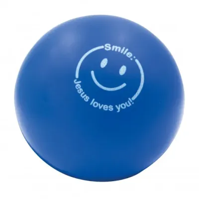 Balle smiley bleue