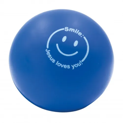 Balle smiley bleue