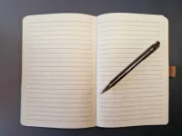 Carnet de notes 2 Corinthiens 3: 17 - A5 liège et toile bleu foncé