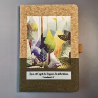 Carnet de notes 2 Corinthiens 3: 17 - A5 liège et toile vert foncé