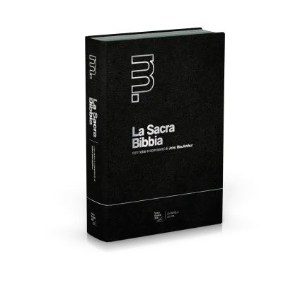 Italien, Bible NR, MacArthur fibro noir, onglet, tr. Argent