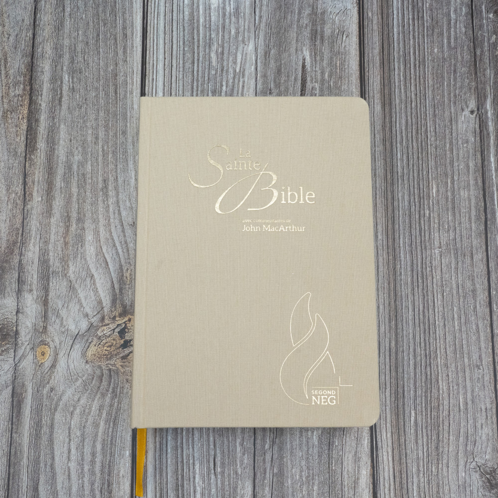 Studienbibel Segond NEG MacArthur, französisch - Softcover, beige Leineneinband