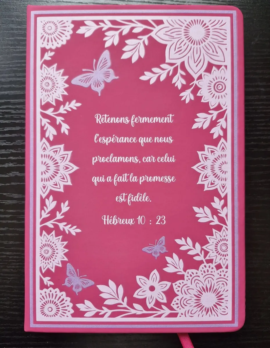 Carnet de notes Hébreux 10:23 - A5 rose fushia