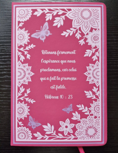 Carnet de notes Hébreux 10:23 - A5 rose fushia