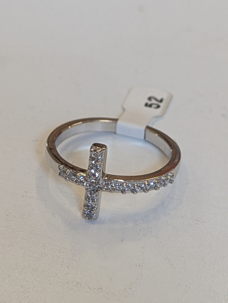 Bague croix en argent 925 - Taille 52
