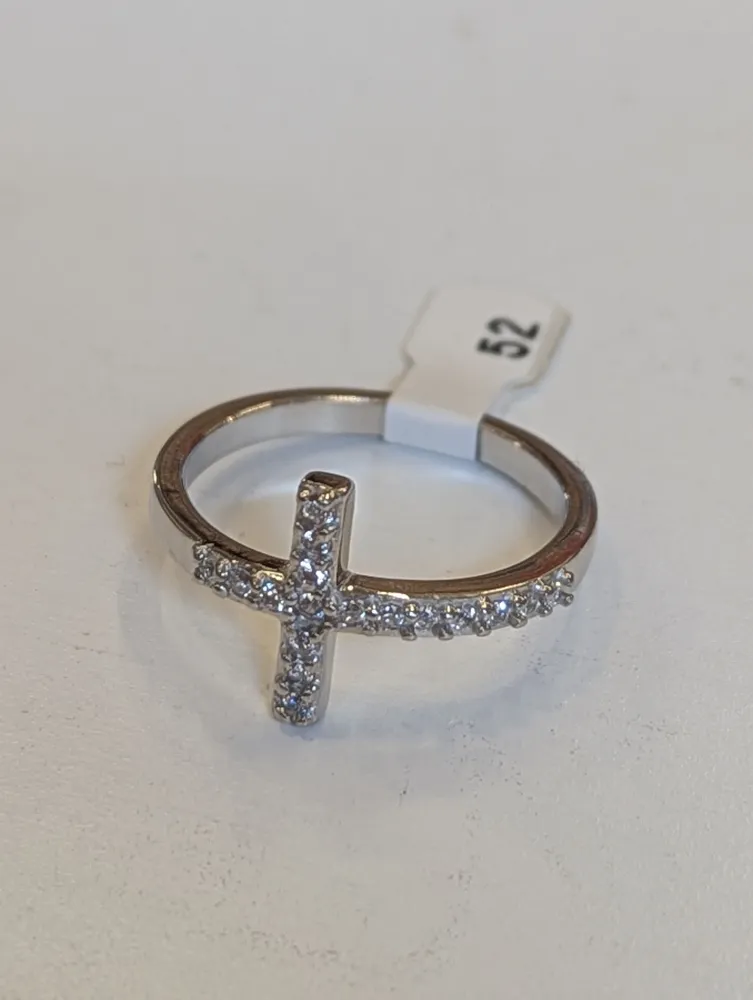 Bague croix en argent 925 - Taille 52
