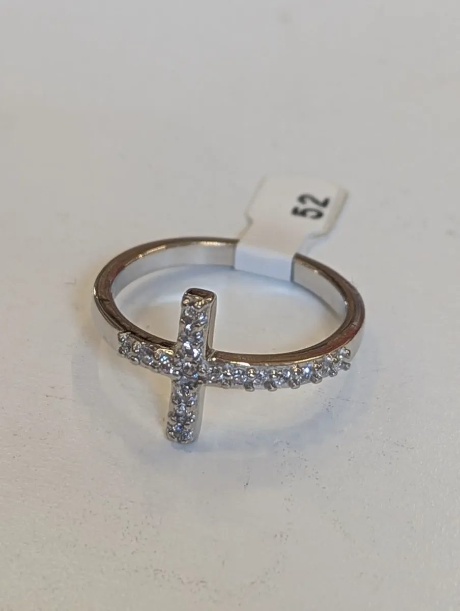 Bague croix en argent 925 - Taille 52