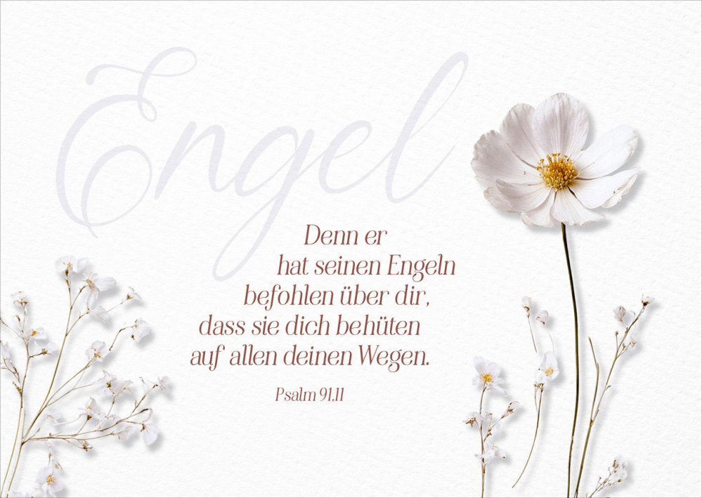 Postkarte Engel - Psalm 91,11