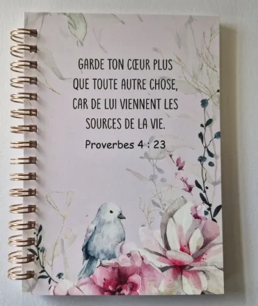 Carnet A6 spirales, Proverbes 4 : 23