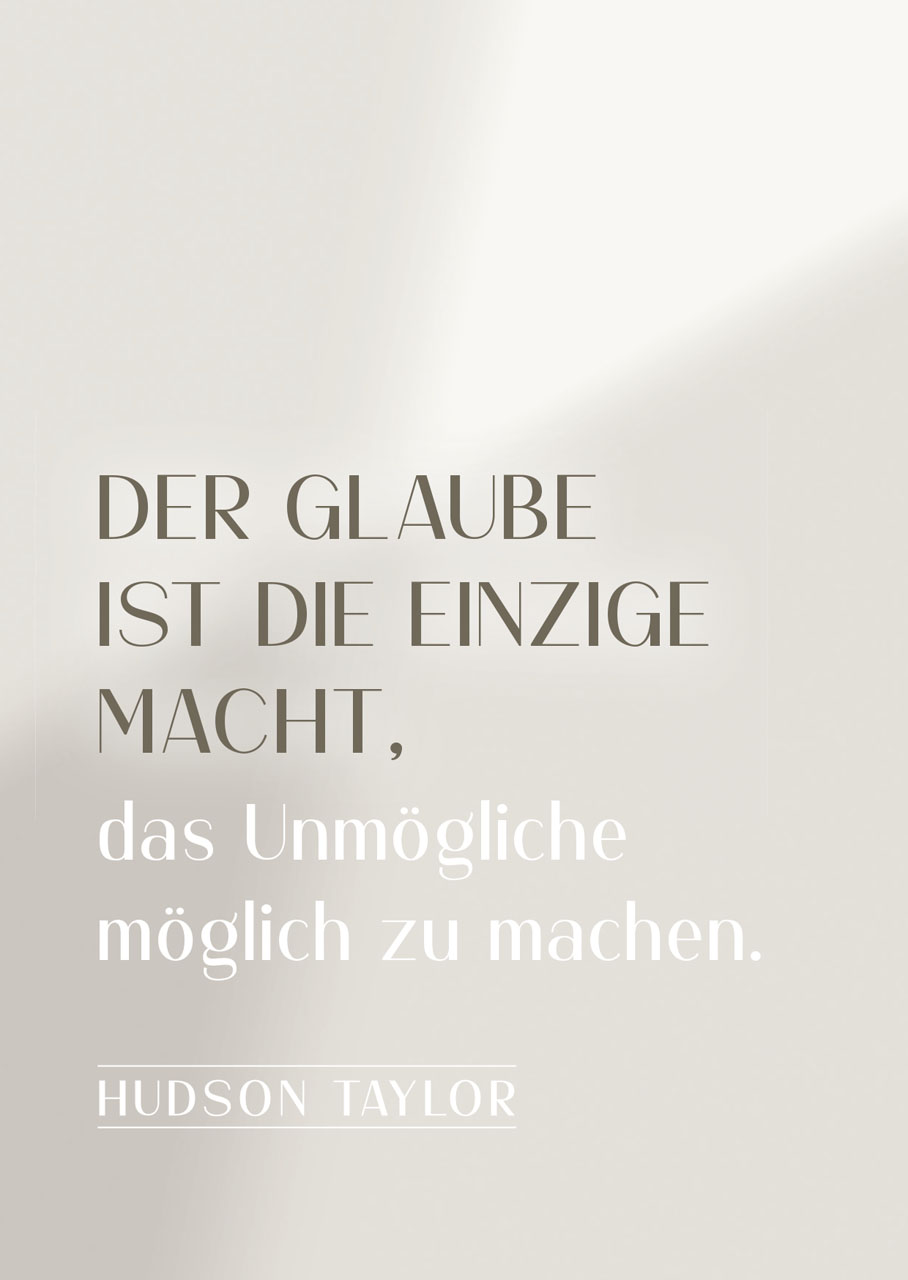 Postkarte Der Glaube ist die einzige Macht - Hudson Taylor