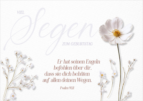 Faltkarte Viel Segen zum Geburtstag - Psalm 91,11