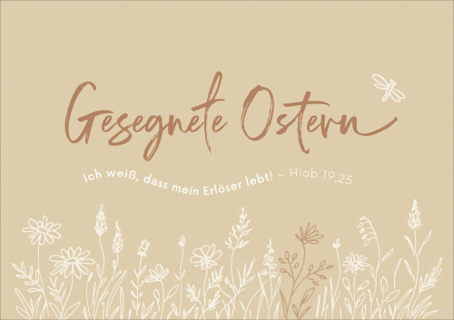 Faltkarte Gesegnete Ostern - Hiob 19,25