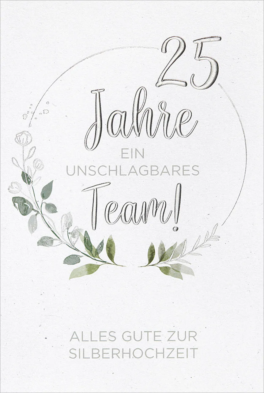 Faltkarte Silberhochzeit Ein unschlagbares Team - Psalm 115,12