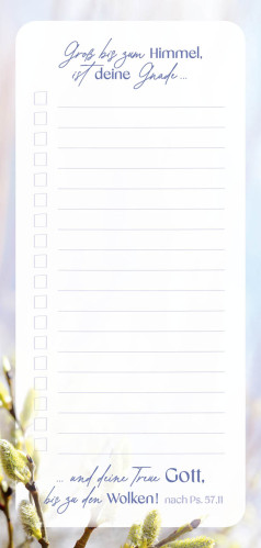 Küchen-Notizblock Einkäufe - Weidenkätzchen