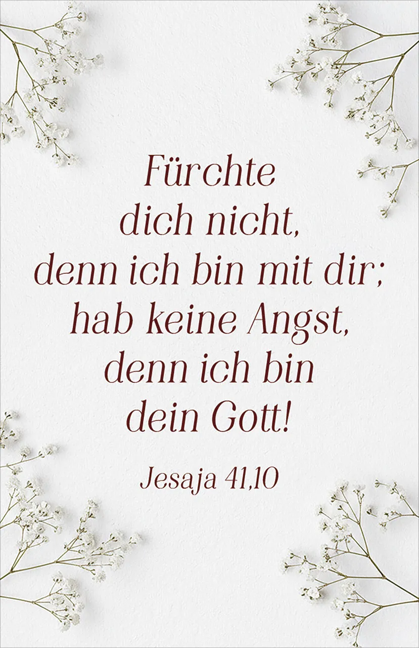 Postkarte Jahreslosung 2027 Blumen - Jesaja 41,10