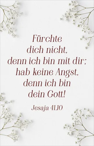 Postkarte Jahreslosung 2027 Blumen - Jesaja 41,10