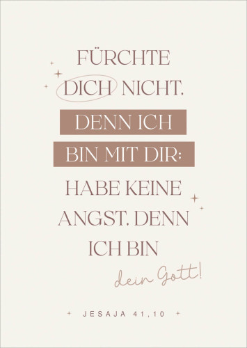 Poster A3 Jahreslosung 2027 Fatzer alive - Jesaja 41,10