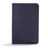 Anglais, Bible KJV, compact, similicuir, bleu marine - KJV Compact Bible, Navy Leathertouch