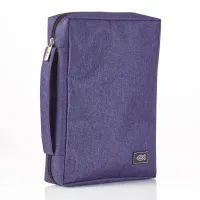 Pochette Bible, taille M, toile violette et ichthus