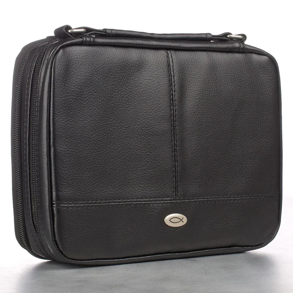Pochette Bible XS, noir, similicuir, avec organiseur
