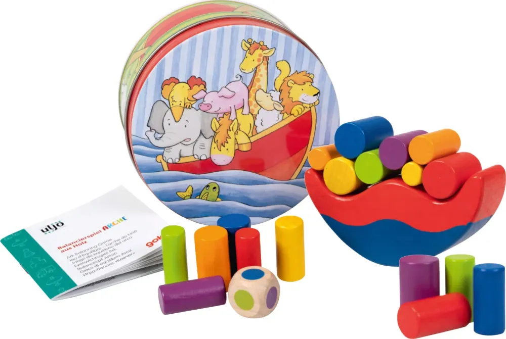Jeu balance Arche de Noé (bois) - dans boîte métallique