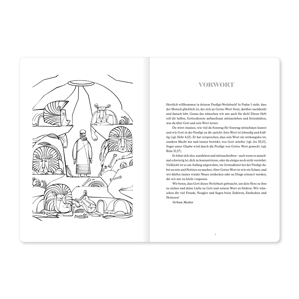 Predigt-Notizbuch für Kinder - Mit Fragen und Ausmalbildern