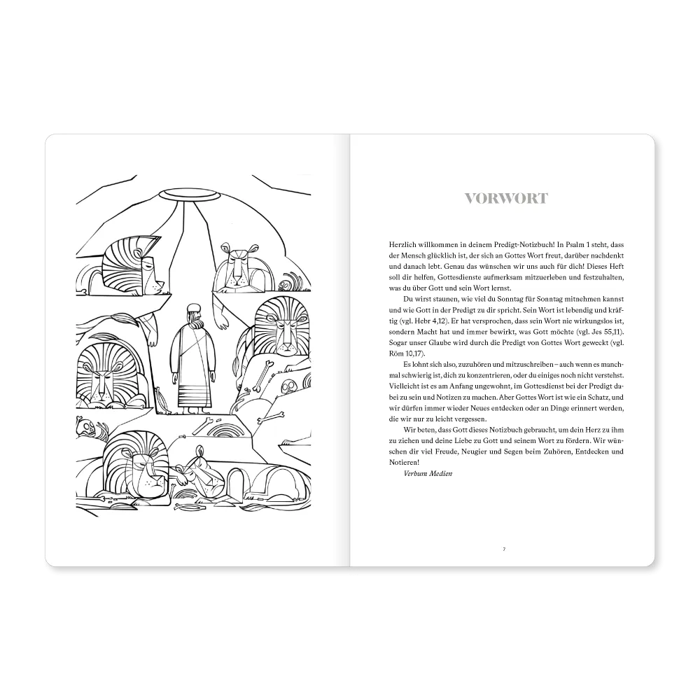 Predigt-Notizbuch für Kinder - Mit Fragen und Ausmalbildern