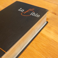 Bible Segond 21, gros caractères - couverture souple noire en fibrocuir, tranche argentée
