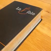 Bible Segond 21, gros caractères - couverture souple noire en fibrocuir, tranche argentée