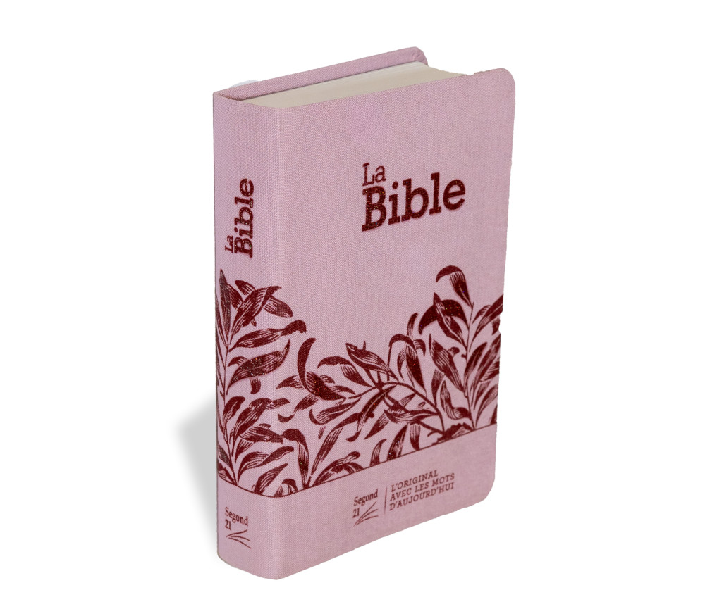 Bible Segond 21 compacte (Premium Style) - couverture souple, toile rose avec paillettes