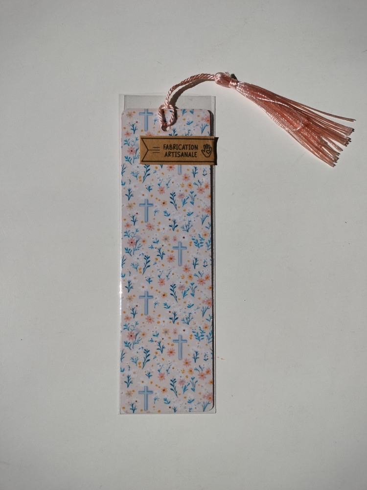 Marque-Page avec pampille - Croix Orange