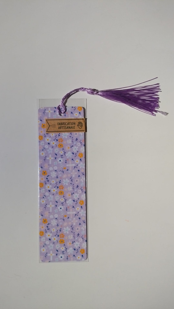 Marque-page avec pampille - Croix Violette