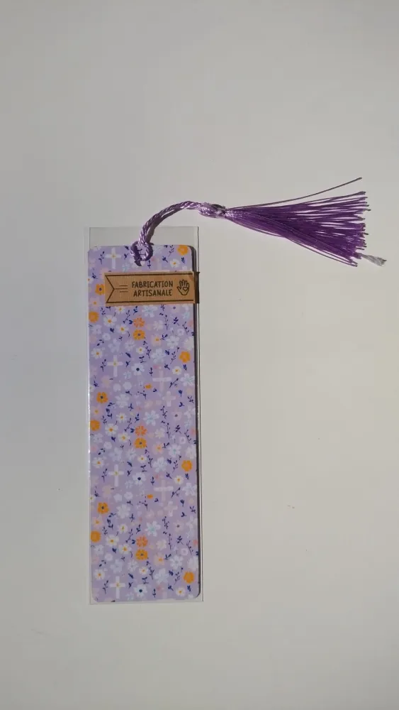 Marque-page avec pampille - Croix Violette