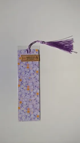 Marque-page avec pampille - Croix Violette