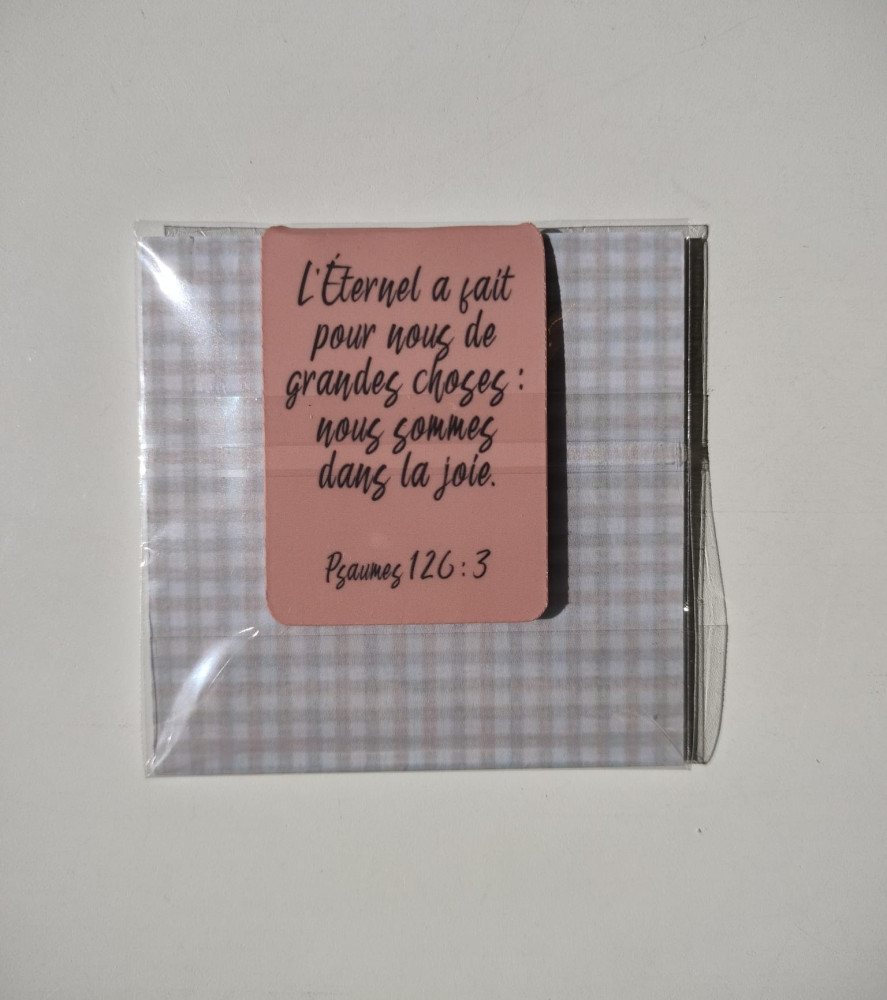 Marque-Page Magnétique "L'Eternel a fait pour nous de grandes choses" - Croix Orange