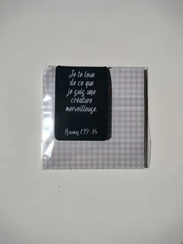Marque-Page Magnétique "Je te loue de ce que je suis une créature merveilleuse." - Croix Bleue