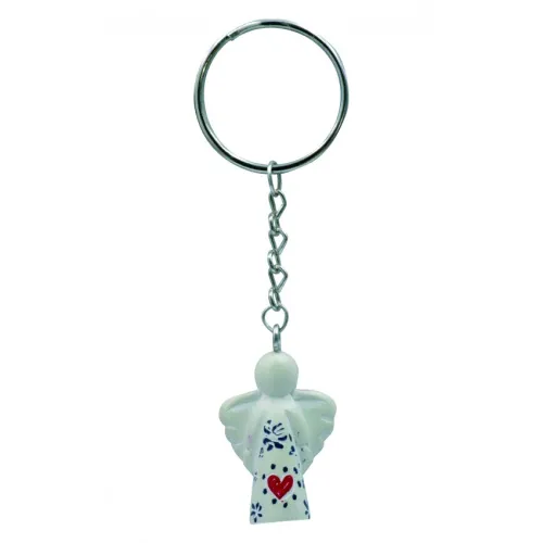 Porte-clés ange gardien « Cœur » naturel