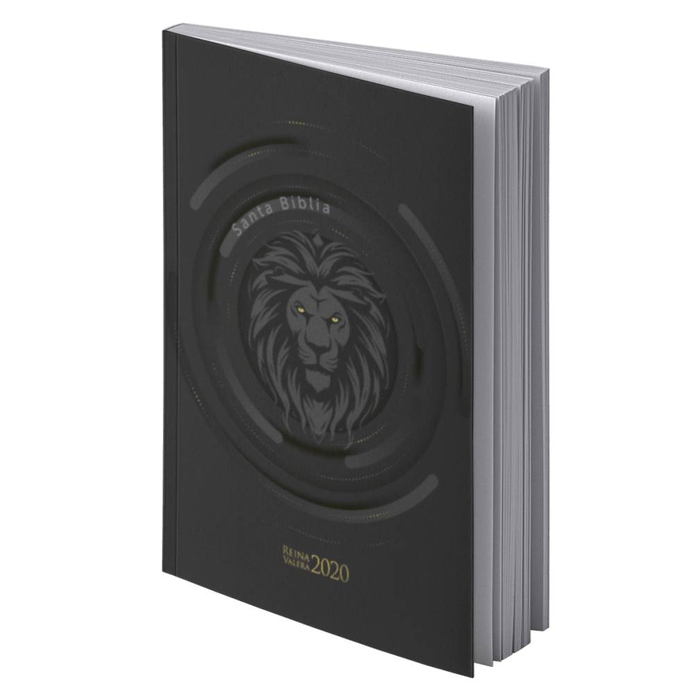 Espagnol, Bible Reina Valera 2020, gros caractères, lion, noire
