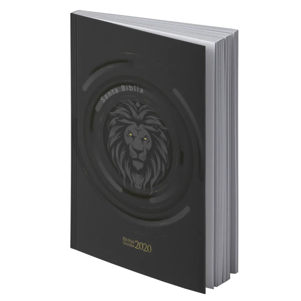Espagnol, Bible Reina Valera 2020, gros caractères, lion, noire