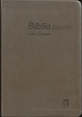 Portugais, Bible Almeida RC, bronze, similicuir, tranche dorée, format moyen - [Almeida Revista e...