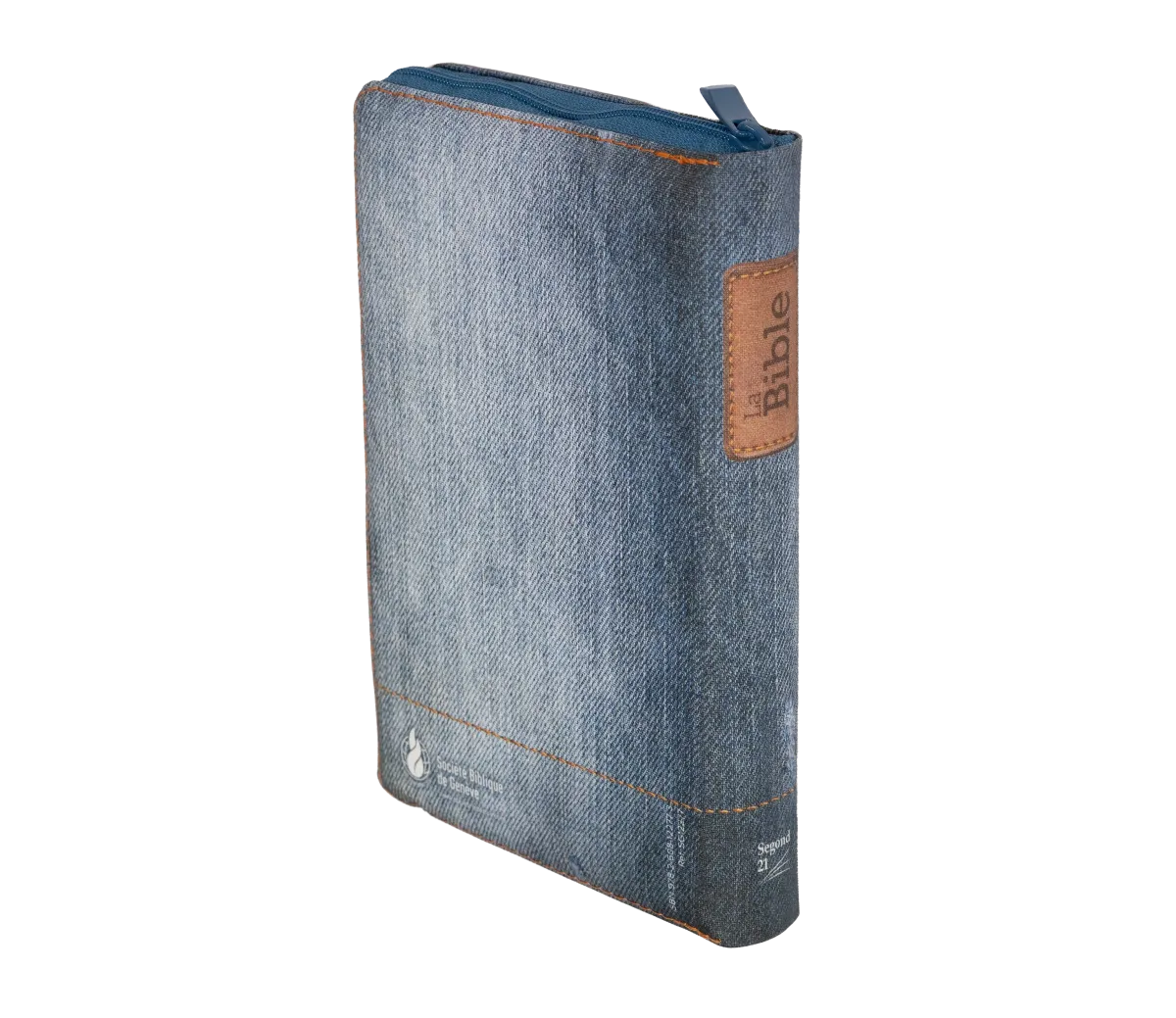 Bible Segond 21 compacte (Premium Style) - couverture souple toilée motif jeans, avec fermeture...