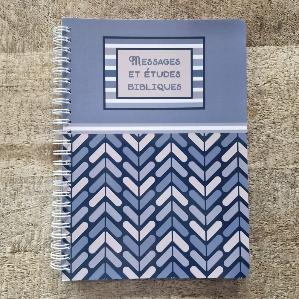 Carnet Messages et études bleu -  motif géométriques