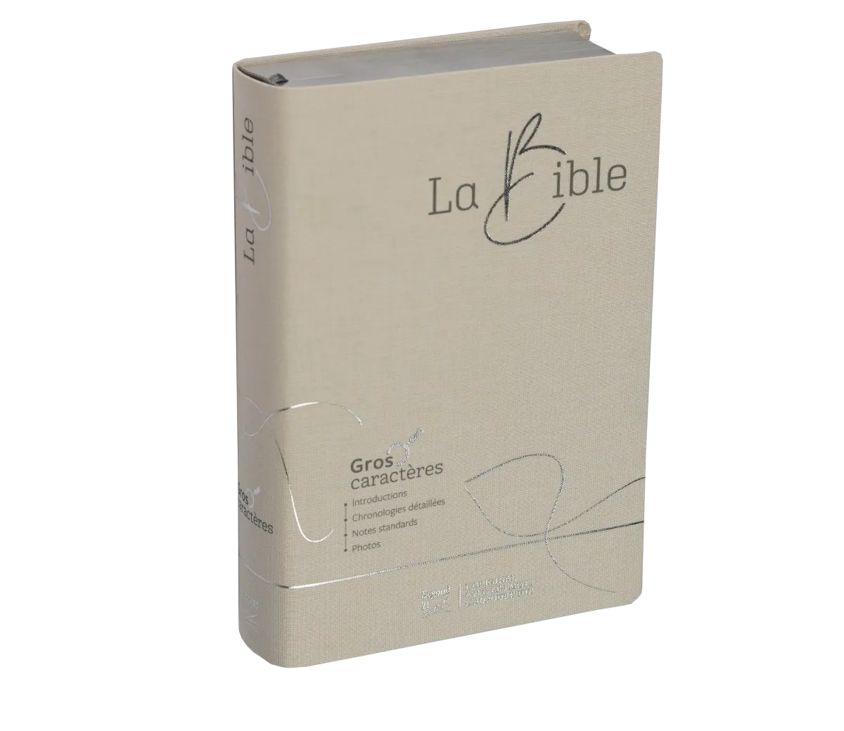 Bible Segond 21, gros caractères - couverture souple en toile blanche, tranche argentée