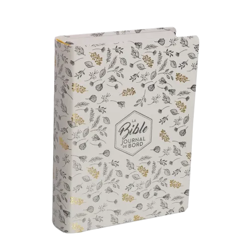 Segond 21 Bibel, Tagebuch, französisch - Softcover, Leinen weiß mit goldenen Mustern