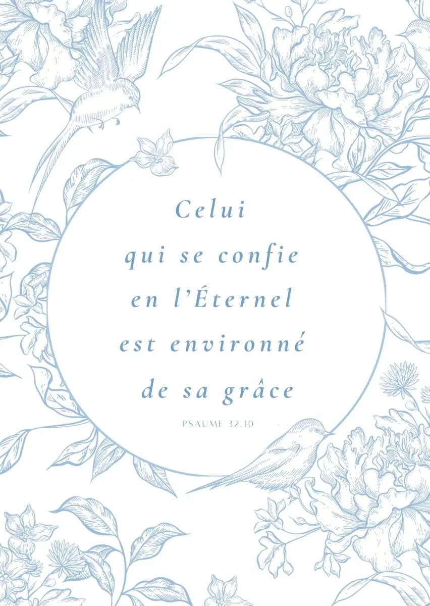 Affiche "Celui qui se confie" - Psaume 32.10 Format A4