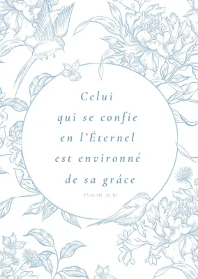Affiche "Celui qui se confie" - Psaume 32.10 Format A4
