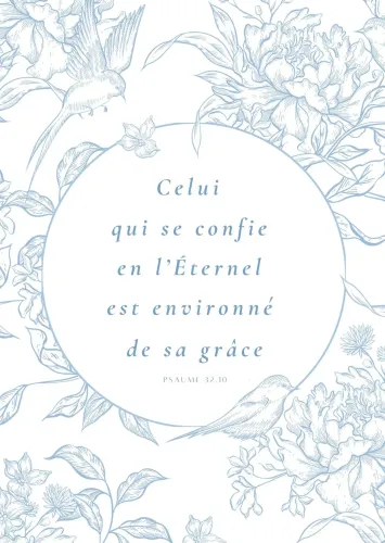 Affiche "Celui qui se confie" - Psaume 32.10 Format A4