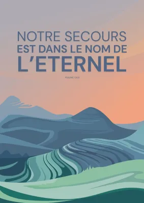 Affiche "Notre secours" - Psaume 124.8 Format A4